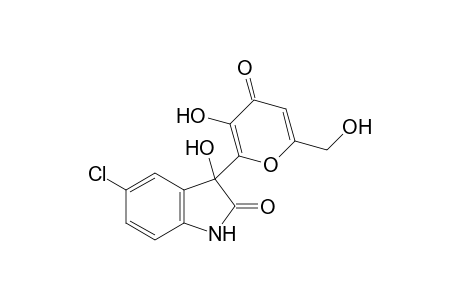 5-Chloro-3-hydroxy-3-[3-hydroxy-6-(hydroxymethyl)-4-oxo-4H-pyran-2-yl]indolin-2-one