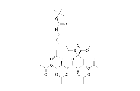 METHYL-[2-S-(5'-N-TERT.-BUTYLOXYCARBONYLAMINOPENTYL)-5-ACETAMIDO-4,7,8,9-TETRA-O-ACETYL-3,5-DIDEOXY-2-THIO-D-GLYCERO-ALPHA-D-GALACTO-2-