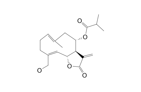 2-methylpropionic acid [(3aR,4S,6E,10Z,11aR)-2-keto-6-methyl-3-methylene-10-methylol-3a,4,5,8,9,11a-hexahydrocyclodeca[d]furan-4-yl] ester