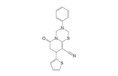 2H,6H-pyrido[2,1-b][1,3,5]thiadiazine-9-carbonitrile, 3,4,7,8-tetrahydro-6-oxo-3-phenyl-8-(2-thienyl)-