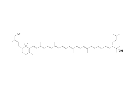 .beta.,.psi.-Carotene, 3',4'-didehydro-1',2'-dihydro-1'-hydroxy-2-(4-hydroxy-3-methyl-2-butenyl)-2'-(3-methyl-2-butenyl)-, [2R(E),2'S]-