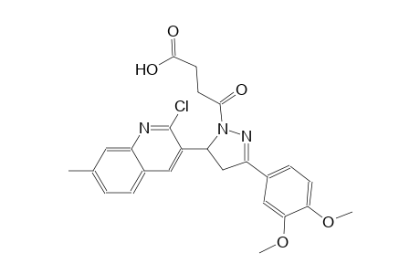 4-[5-(2-chloro-7-methyl-3-quinolinyl)-3-(3,4-dimethoxyphenyl)-4,5-dihydro-1H-pyrazol-1-yl]-4-oxobutanoic acid