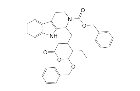 6-Benzyloxy-4-{[1'-(2"-benzyloxycarbonyl)-1',2',3',4'-tetrahydro-.beta.-carbonyl]methyl}-5-ethyl-2,3,4,5-tetrahydro-4H-pyran-2-one