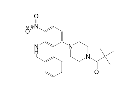 N-benzyl-5-[4-(2,2-dimethylpropanoyl)-1-piperazinyl]-2-nitroaniline