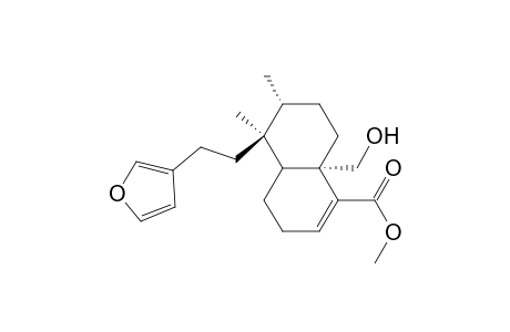 1.alpha.-(hydroxymethyl)-7.alpha.,8.alpha.-dimethyl-7-(2-(3-furyl)ethyl)bicyclo[4.4.0]dec-2-ene-2-carboxylic acid methyl ester