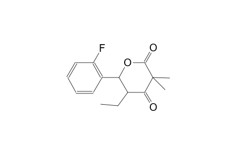 2H-Pyran-2,4(3H)-dione, dihydro-5-ethyl-3,3-dimethyl-6-(2-fluorophenyl)-