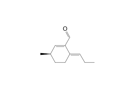 (6E)-3-methyl-6-propylidene-1-cyclohexenecarboxaldehyde