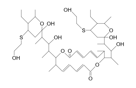 13,13'-Bis(de-<L-deoxyfucose>)-13,13'-bis(2-hydroxy-ethylthio)-elaiophylin