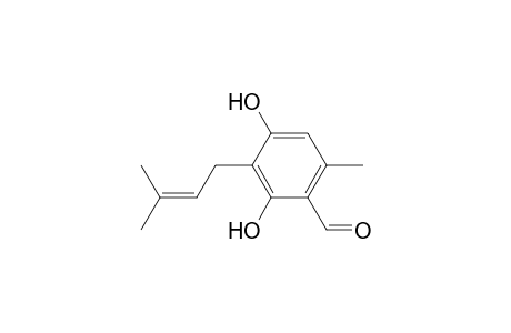 Benzaldehyde, 2,4-dihydroxy-6-methyl-3-(3-methyl-2-butenyl)-