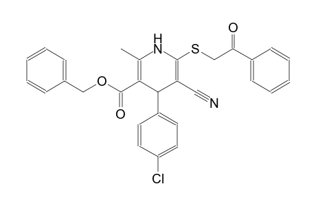 3-pyridinecarboxylic acid, 4-(4-chlorophenyl)-5-cyano-1,4-dihydro-2-methyl-6-[(2-oxo-2-phenylethyl)thio]-, phenylmethyl ester