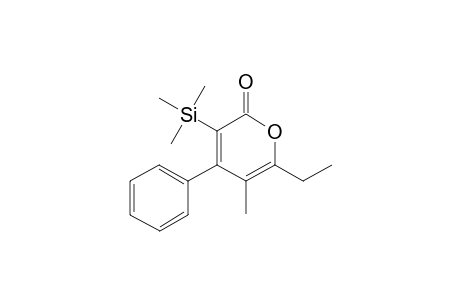 6-Ethyl-5-methyl-4-phenyl-3-trimethylsilyl-2H-pyran-2-one