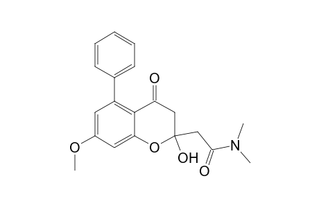 3,4-Dihydro-2-hydroxy-7-methoxy-N,N-dimethyl-4-oxo-5-phenyl-2H-1-benzopyran-2-acetamide