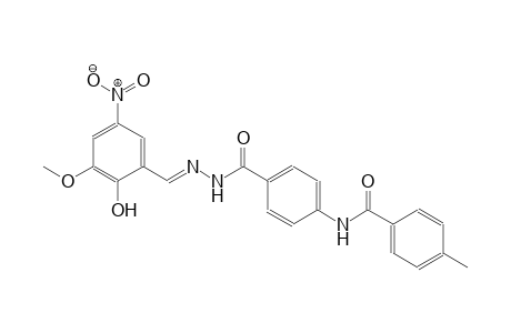 N-(4-{[(2E)-2-(2-hydroxy-3-methoxy-5-nitrobenzylidene)hydrazino]carbonyl}phenyl)-4-methylbenzamide
