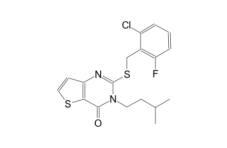 thieno[3,2-d]pyrimidin-4(3H)-one, 2-[[(2-chloro-6-fluorophenyl)methyl]thio]-3-(3-methylbutyl)-