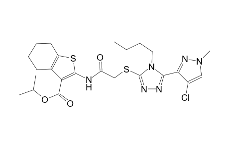 isopropyl 2-[({[4-butyl-5-(4-chloro-1-methyl-1H-pyrazol-3-yl)-4H-1,2,4-triazol-3-yl]sulfanyl}acetyl)amino]-4,5,6,7-tetrahydro-1-benzothiophene-3-carboxylate