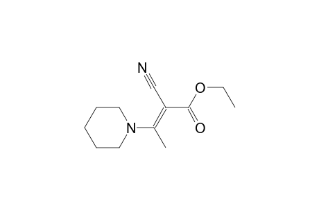 2-Butenoic acid, 2-cyano-3-(1-piperidinyl)-, ethyl ester, (E)-