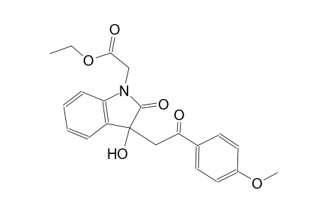 1H-indole-1-acetic acid, 2,3-dihydro-3-hydroxy-3-[2-(4-methoxyphenyl)-2-oxoethyl]-2-oxo-, ethyl ester