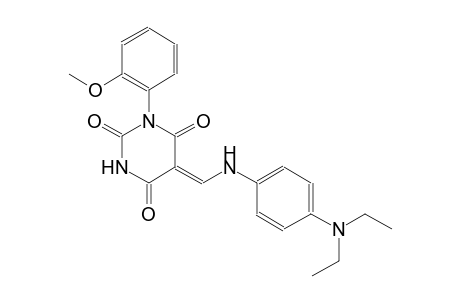 (5Z)-5-{[4-(diethylamino)anilino]methylene}-1-(2-methoxyphenyl)-2,4,6(1H,3H,5H)-pyrimidinetrione