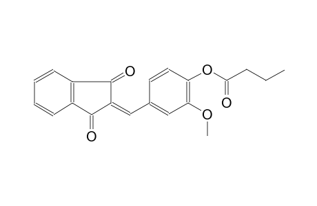 butanoic acid, 4-[(1,3-dihydro-1,3-dioxo-2H-inden-2-ylidene)methyl]-2-methoxyphenyl ester
