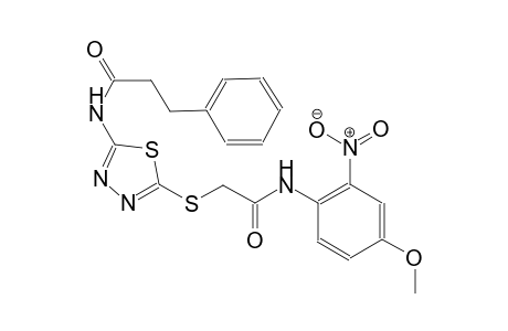 N-(5-{[2-(4-methoxy-2-nitroanilino)-2-oxoethyl]sulfanyl}-1,3,4-thiadiazol-2-yl)-3-phenylpropanamide