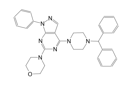 4-(4-benzhydryl-1-piperazinyl)-6-(4-morpholinyl)-1-phenyl-1H-pyrazolo[3,4-d]pyrimidine