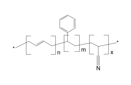 Poly(butadiene-co-styrene-co-acrylonitrile-co-amide/acid)