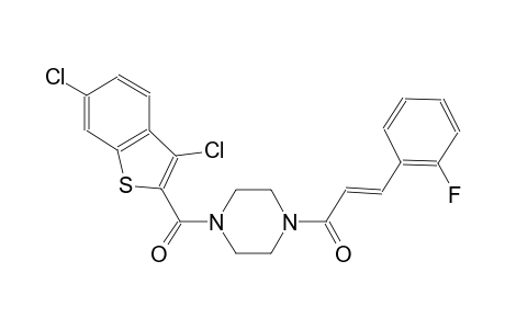 1-[(3,6-dichloro-1-benzothien-2-yl)carbonyl]-4-[(2E)-3-(2-fluorophenyl)-2-propenoyl]piperazine