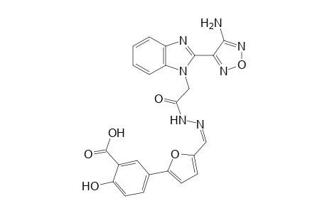 5-[5-([2-[2-(4-amino-furazan-3-yl)-benzoimidazol-1-yl]-acetyl]-hydrazonomethyl)-furan-2-yl]-2-hydroxy-benzoic acid