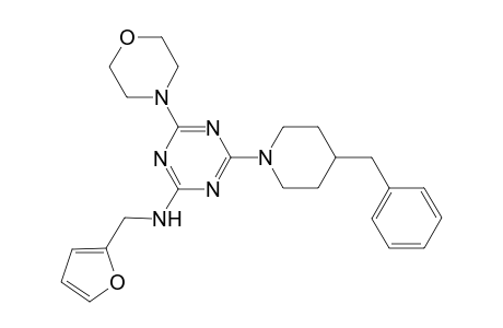4-(4-benzyl-1-piperidyl)-N-(2-furylmethyl)-6-morpholino-1,3,5-triazin-2-amine