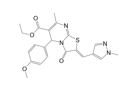 ethyl (2Z)-5-(4-methoxyphenyl)-7-methyl-2-[(1-methyl-1H-pyrazol-4-yl)methylene]-3-oxo-2,3-dihydro-5H-[1,3]thiazolo[3,2-a]pyrimidine-6-carboxylate