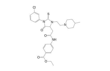 benzoic acid, 4-[[[1-(3-chlorophenyl)-3-[2-(4-methyl-1-piperidinyl)ethyl]-5-oxo-2-thioxo-4-imidazolidinyl]acetyl]amino]-, ethyl ester