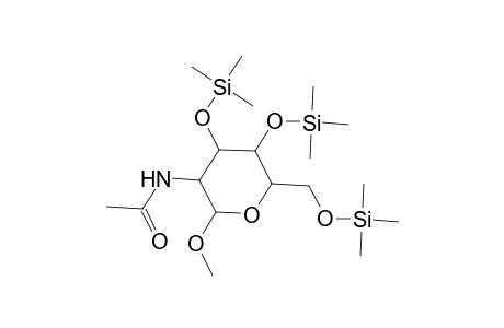 Glucopyranoside, methyl 2-acetamido-2-deoxy-3,4,6-tris-O-(trimethylsilyl)-, .alpha.-D-