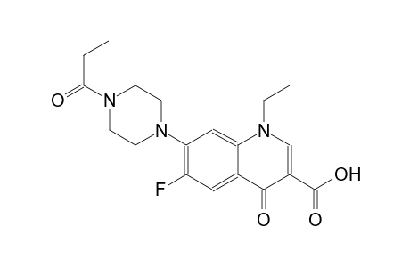 1-ethyl-6-fluoro-4-oxo-7-(4-propionyl-1-piperazinyl)-1,4-dihydro-3-quinolinecarboxylic acid