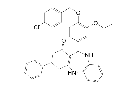 11-{4-[(4-chlorobenzyl)oxy]-3-ethoxyphenyl}-3-phenyl-2,3,4,5,10,11-hexahydro-1H-dibenzo[b,e][1,4]diazepin-1-one