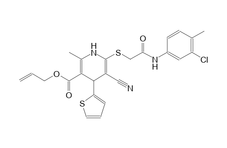 3-pyridinecarboxylic acid, 6-[[2-[(3-chloro-4-methylphenyl)amino]-2-oxoethyl]thio]-5-cyano-1,4-dihydro-2-methyl-4-(2-thienyl)-, 2-propenyl ester