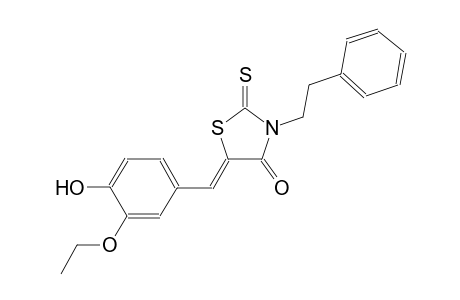 (5Z)-5-(3-ethoxy-4-hydroxybenzylidene)-3-(2-phenylethyl)-2-thioxo-1,3-thiazolidin-4-one