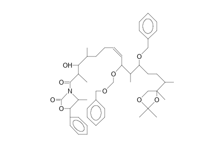 3-(3S-Hydroxy-2R,4S,10R-tm-14S-(2,2,4-tm-1,3-dioxolan-4-yl)-1-oxo-11-boxy-9R-bomethoxy-7-pentadecenyl)-4-methyl-5-phenyl