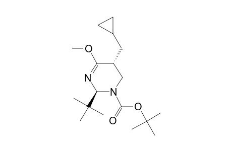 t-Butyl rac-(2S,5R)-2-(t-butyl)-5-[(cyclopropyl)methyl]-4-methoxy-5,6-dihydro-2H-pyrimidine-1-carboxylate