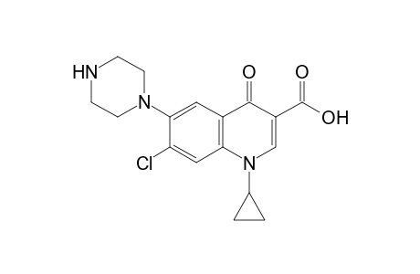 7-Chloranyl-1-cyclopropyl-4-oxidanylidene-6-piperazin-1-yl-quinoline-3-carboxylic acid