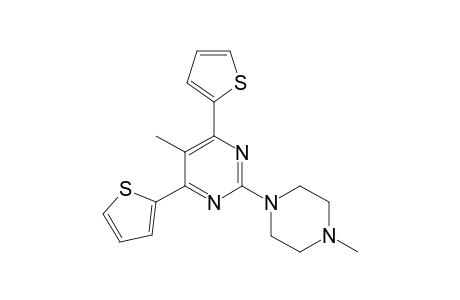 5-methyl-2-(4-methyl-1-piperazinyl)-4,6-dithiophen-2-ylpyrimidine