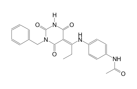 N-(4-{[(1E)-1-(1-benzyl-2,4,6-trioxotetrahydro-5(2H)-pyrimidinylidene)propyl]amino}phenyl)acetamide