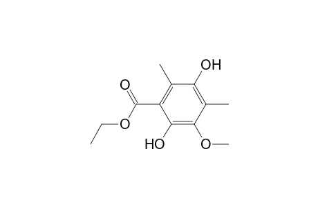 Benzoic acid, 2,5-dihydroxy-3-methoxy-4,6-dimethyl-, ethyl ester