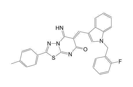 7H-[1,3,4]thiadiazolo[3,2-a]pyrimidin-7-one, 6-[[1-[(2-fluorophenyl)methyl]-1H-indol-3-yl]methylene]-5,6-dihydro-5-imino-2-(4-methylphenyl)-, (6Z)-