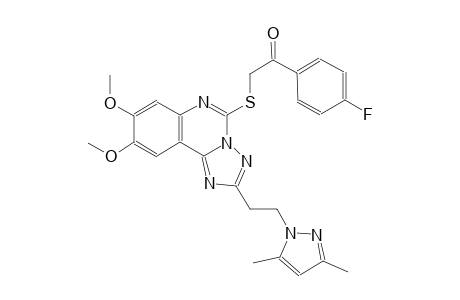 2-({2-[2-(3,5-dimethyl-1H-pyrazol-1-yl)ethyl]-8,9-dimethoxy[1,2,4]triazolo[1,5-c]quinazolin-5-yl}sulfanyl)-1-(4-fluorophenyl)ethanone