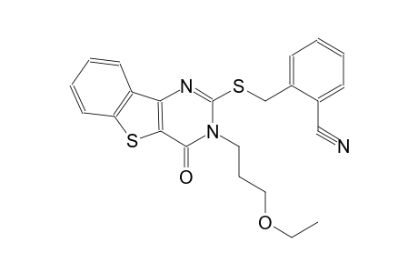 2-({[3-(3-ethoxypropyl)-4-oxo-3,4-dihydro[1]benzothieno[3,2-d]pyrimidin-2-yl]sulfanyl}methyl)benzonitrile