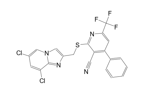 2-{[(6,8-dichloroimidazo[1,2-a]pyridin-2-yl)methyl]sulfanyl}-4-phenyl-6-(trifluoromethyl)nicotinonitrile