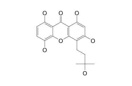 NIGROLINEAXANTHONE_U;1,3,5,8-TETRAHYDROXY-4-(3-HYDROXY-3-METHYLBUTYL)-XANTHONE
