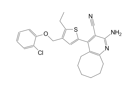 2-amino-4-{4-[(2-chlorophenoxy)methyl]-5-ethyl-2-thienyl}-5,6,7,8,9,10-hexahydrocycloocta[b]pyridine-3-carbonitrile