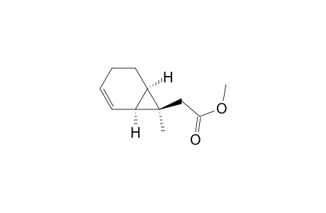 Bicyclo[4.1.0]hept-2-ene-7-acetic acid, 7-methyl-, methyl ester, (1.alpha.,6.alpha.,7.beta.)-(.+-.)-