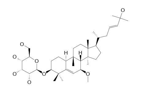 KARAVILOSIDE-III;7-METHOXY-CUCURBITA-5,23-DIEN-3-BETA,25-DIOL-3-O-BETA-D-ALLOPYRANOSIDE